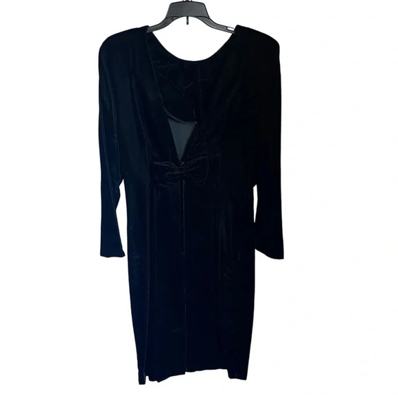 J. Christopher Vintage Black Velvet Open Back Long Sleeve Dress size 6 - Picture 4 of 8